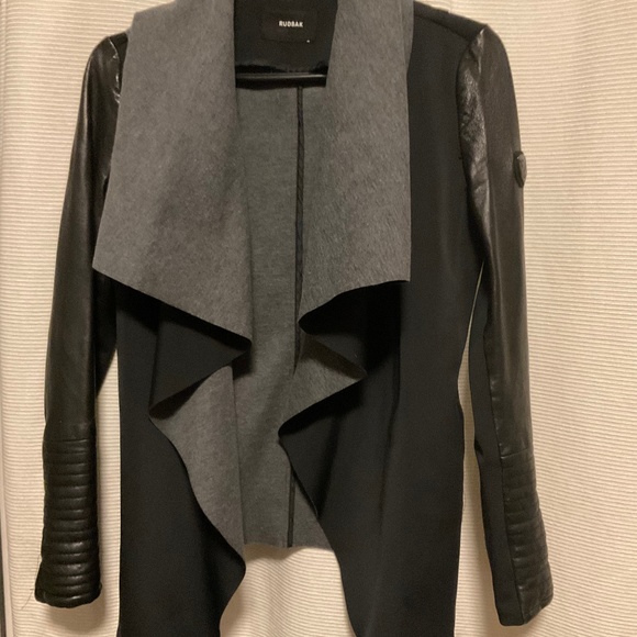 Rudsak Leather Cascading Collar Jacket - Picture 1 of 8